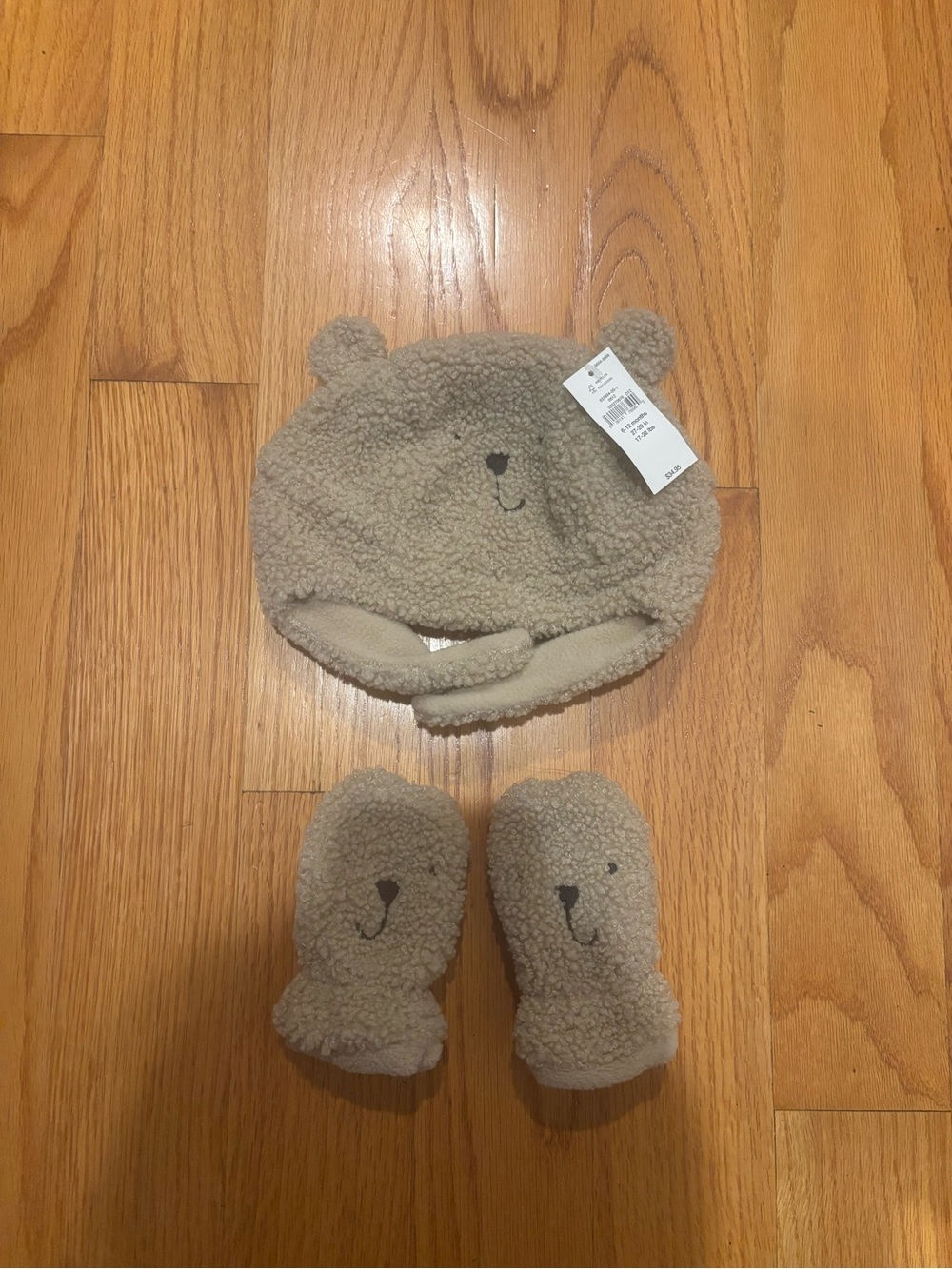 #NWOT Adorable Gap Baby Cozy Bear Sherpa Baby Hat and Mittens